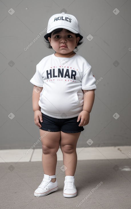 Hispanic infant girl with  white hair