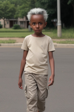 Somali child non-binary with  gray hair