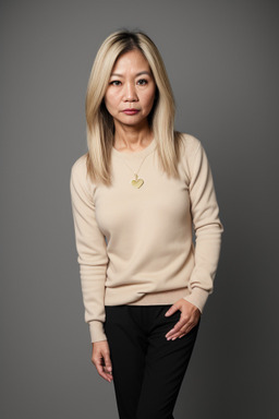 Thai 45 years female with  blonde hair