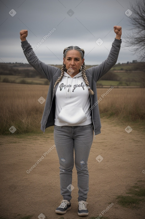 Mexican 45 years female with  gray hair