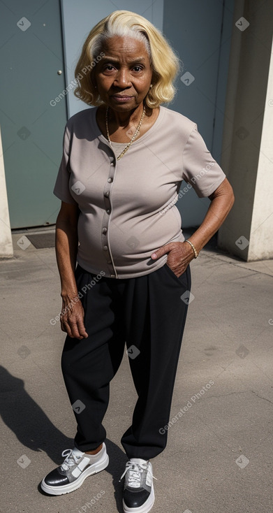 African american elderly female with  blonde hair