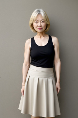 Korean middle-aged female with  blonde hair