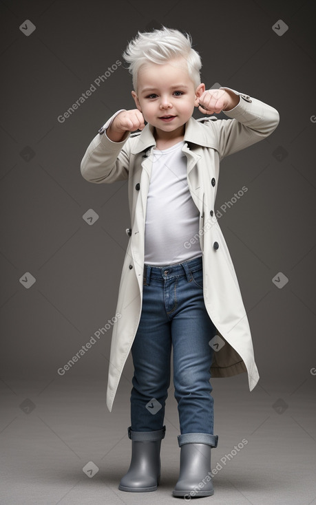 New zealand infant boy with  white hair