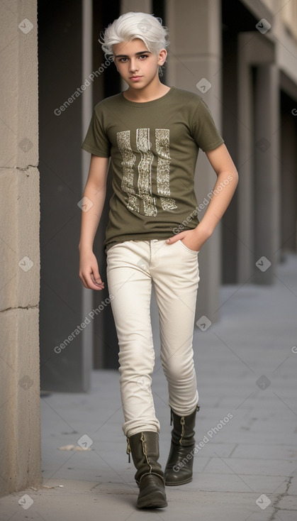 Iraqi teenager boy with  white hair