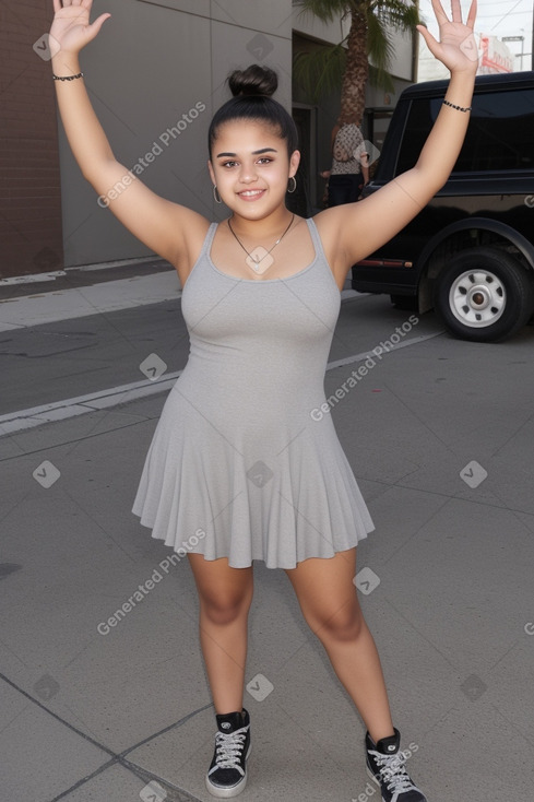 Hispanic teenager girl with  gray hair