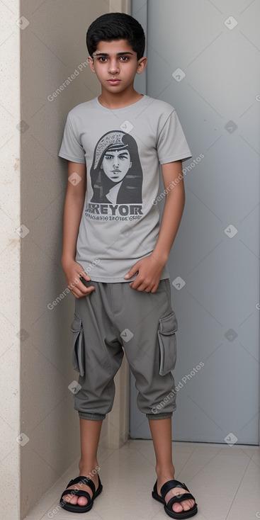 Bahraini teenager boy with  gray hair