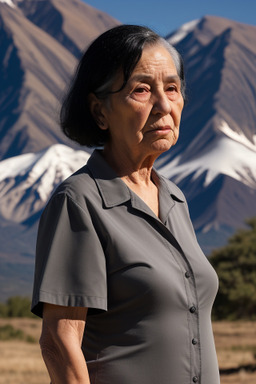 Chilean elderly female with  black hair