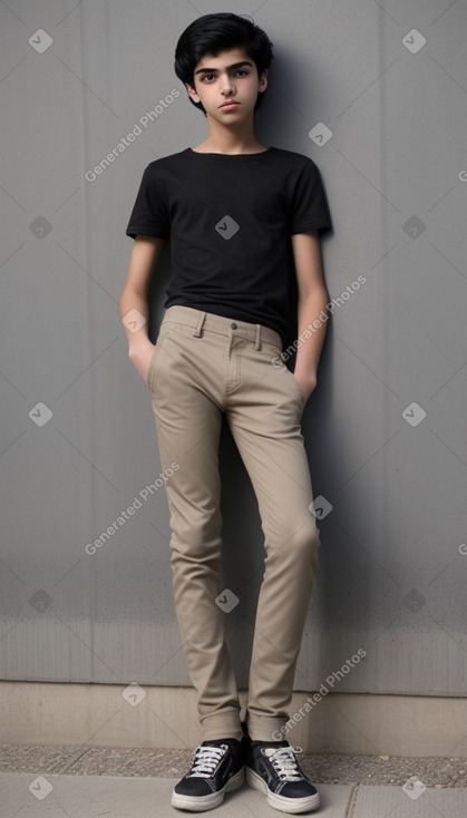 Iranian teenager boy with  black hair