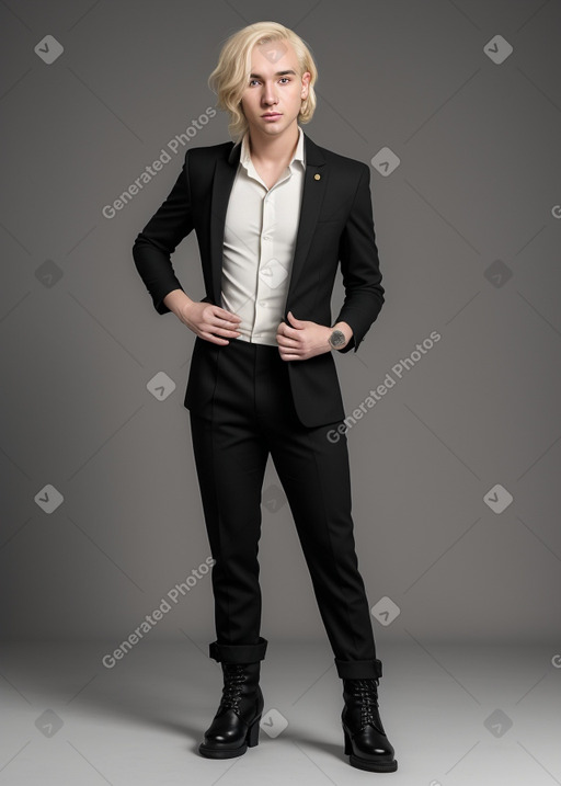 Macedonian adult non-binary with  blonde hair