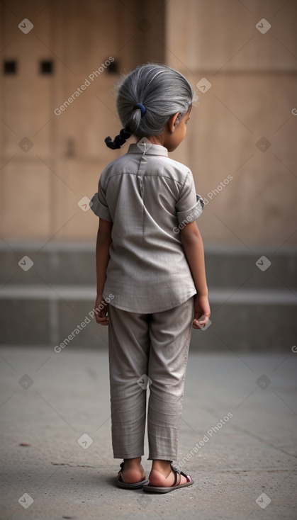 Yemeni child female with  gray hair