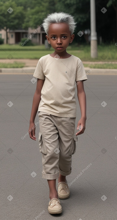 Somali child non-binary with  gray hair