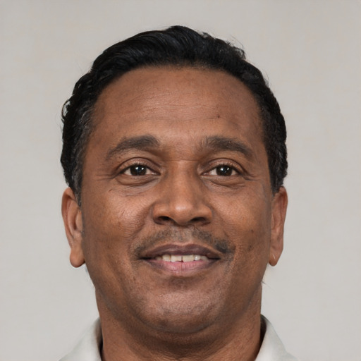 Neutral latino adult male with short  black hair and brown eyes