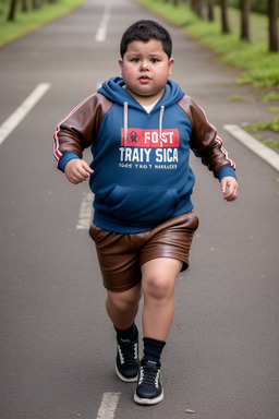 Costa rican child boy with  brown hair