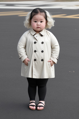 Mongolian infant girl with  white hair