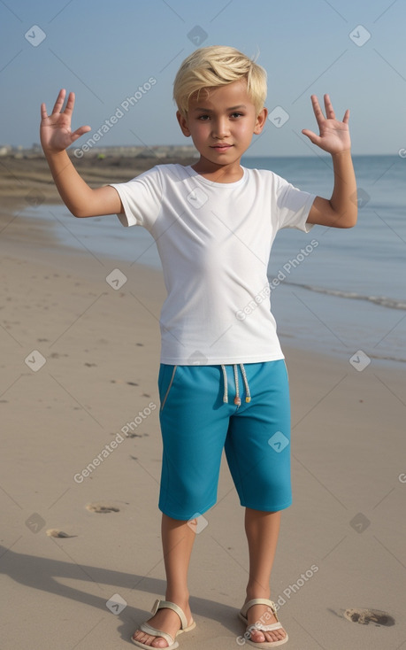 Uzbek child male with  blonde hair