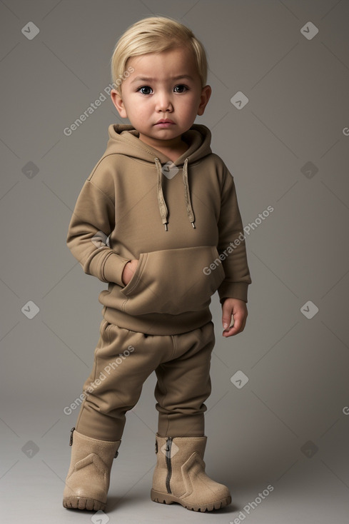 Uzbek infant boy with  blonde hair