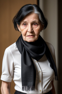 Belgian elderly female with  black hair