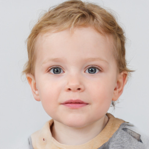 Neutral white child male with medium  brown hair and blue eyes