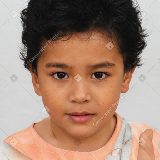 Neutral white child male with short  brown hair and brown eyes