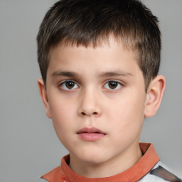 Neutral white child male with short  brown hair and brown eyes