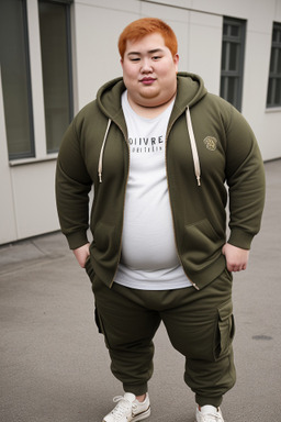 Mongolian young adult male with  ginger hair