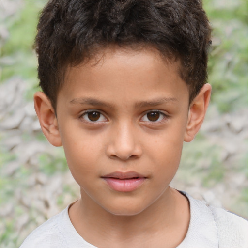 Neutral white child male with short  brown hair and brown eyes