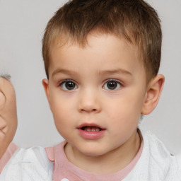 Neutral white child male with short  brown hair and brown eyes