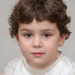 Neutral white child male with short  brown hair and brown eyes