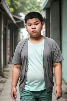 Vietnamese teenager boy with  gray hair