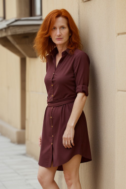 Macedonian middle-aged female with  ginger hair