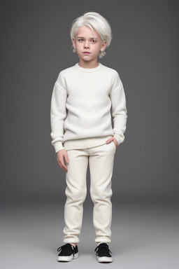 Swiss child boy with  white hair