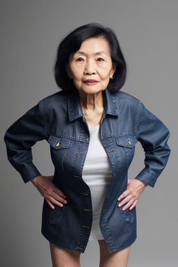 Chinese elderly female with  black hair