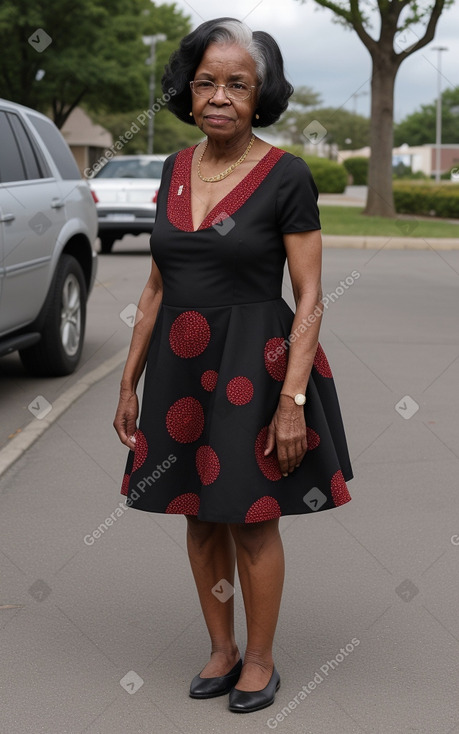 African american elderly female with  black hair