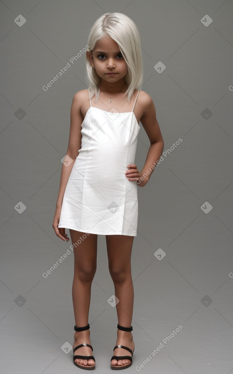 Indian child female with  white hair