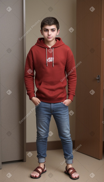 Armenian teenager male with  brown hair