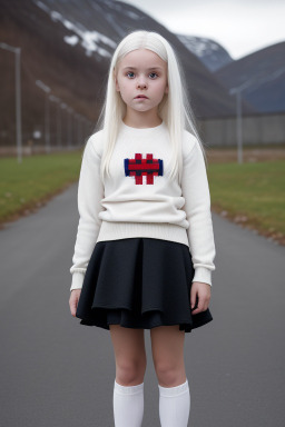 Norwegian child girl with  white hair