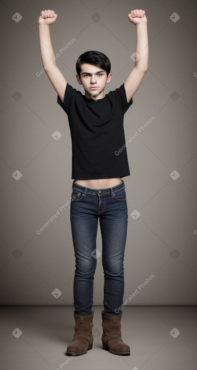 Romanian teenager boy with  black hair