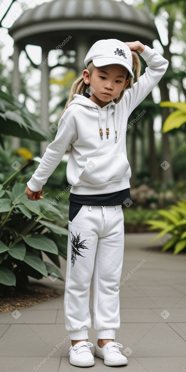 Vietnamese child boy with  white hair