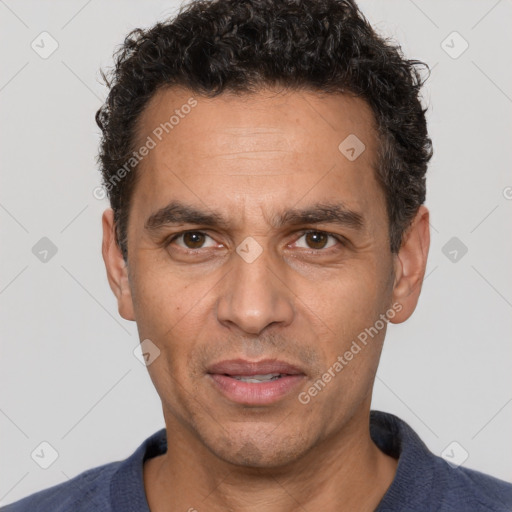 Neutral white adult male with short  brown hair and brown eyes