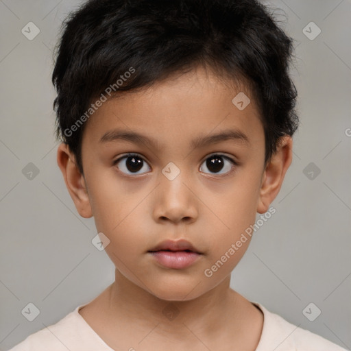 Neutral white child male with short  brown hair and brown eyes