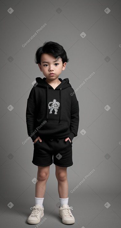 Chinese child boy with  black hair