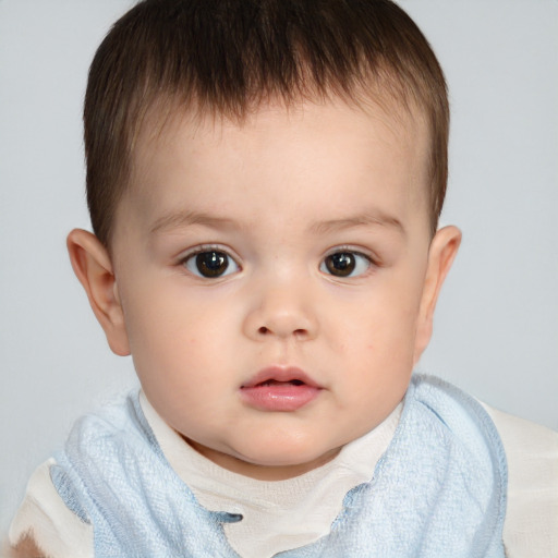 Neutral white child male with short  brown hair and brown eyes