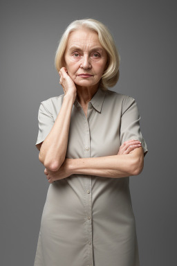 Slovenian elderly female with  blonde hair