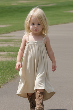 American infant girl with  blonde hair