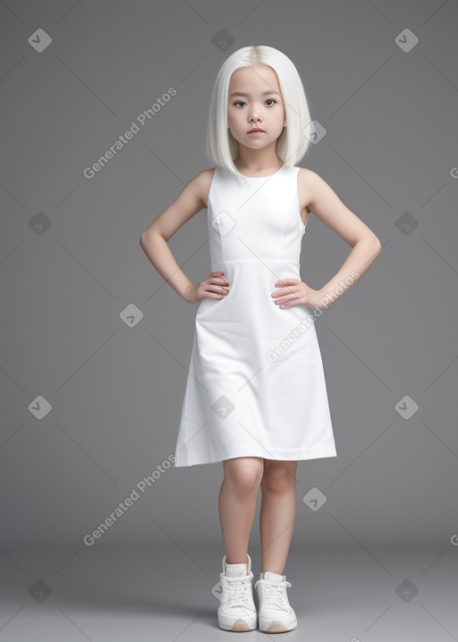 Chinese child female with  white hair