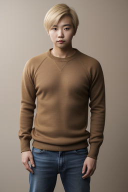 South korean adult male with  blonde hair