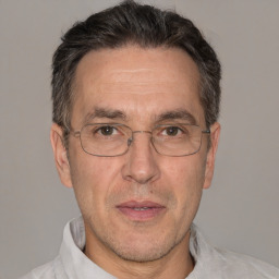 Neutral white adult male with short  brown hair and brown eyes