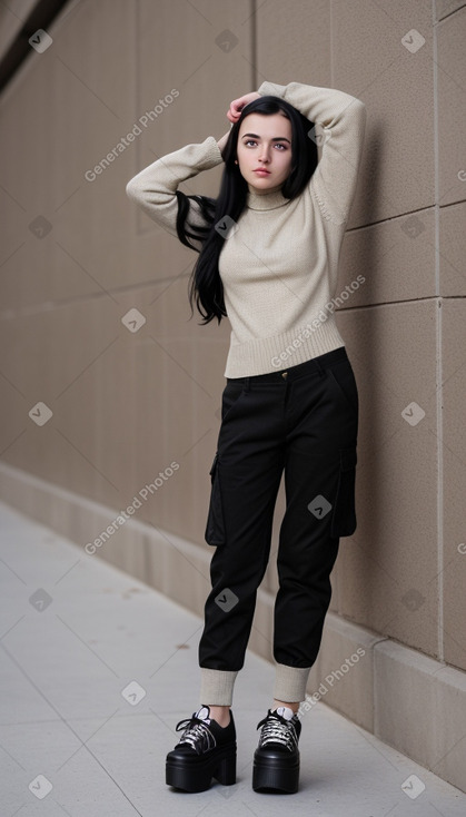 Romanian young adult female with  black hair