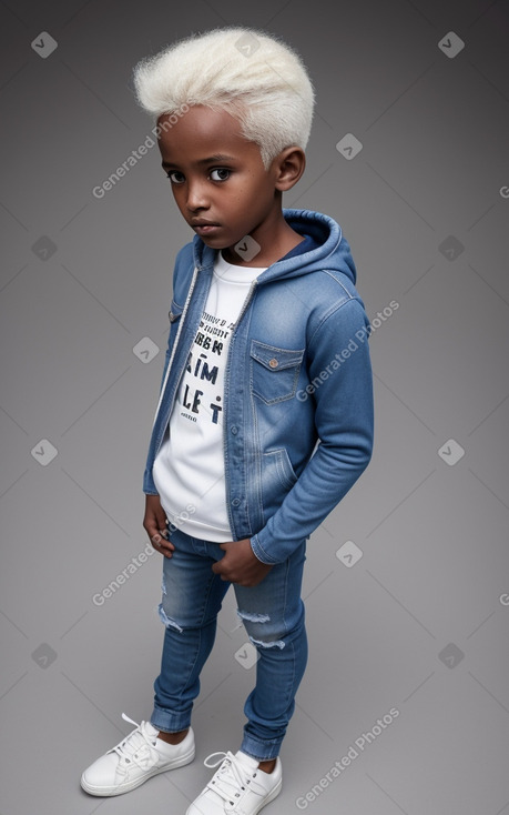 Somali child boy with  white hair