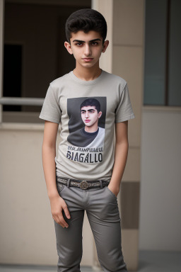 Azerbaijani teenager boy with  gray hair